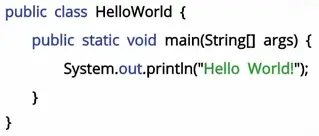 Hello world syntax for Java