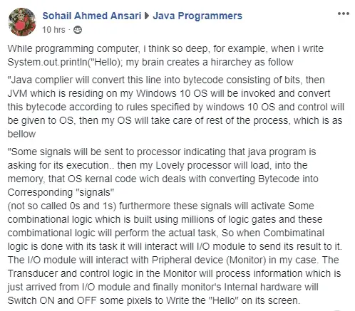 Sohail's explanation of how Java works.